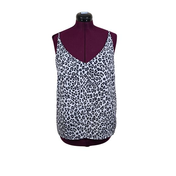 Women's Banana Republic Gray Cheetah Print Camisole Tank | Size Large - Picture 1 of 10